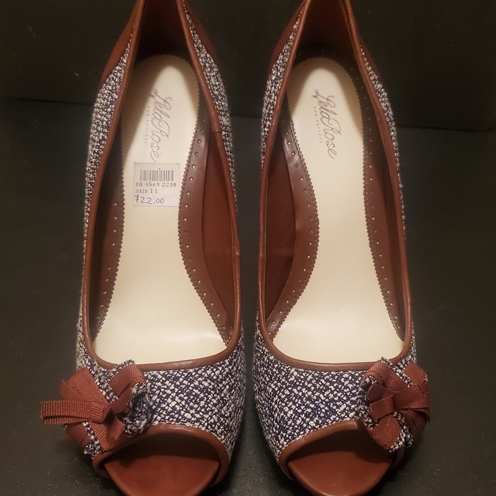 Brown Peep-toe Women's Heels 11